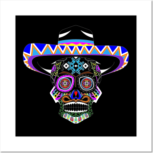 mariachi in death smile pattern ecopop Posters and Art